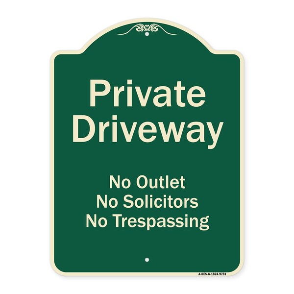 Designer Series-Private Driveway No Outlet Solicitors Or Trespassing, 24" H, G-1824-9781